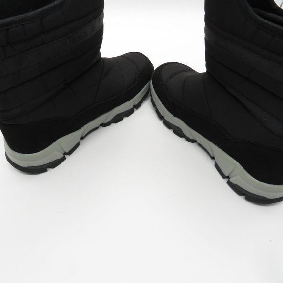 Men Size 4 Women Size 6 Black Snow boots Hook Loop Closure - Picture 6 of 7